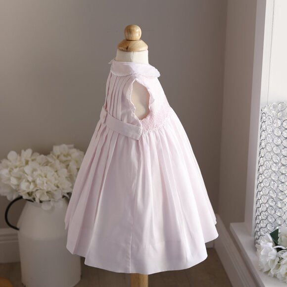 Pink Smocked Dress Flutter Sleeve 18 Months Spring Portrait Summer Vacation - Picture 6 of 6